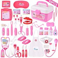 Faburo 49 Piezas Maletín de Médico de Juguete para Niños y Niñas- Juego de rol Médico Dentista Enfermera Kit Clínica…